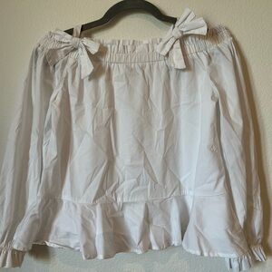 Habitual White Off-Shoulder Blouse with Bow Accents Girls 12